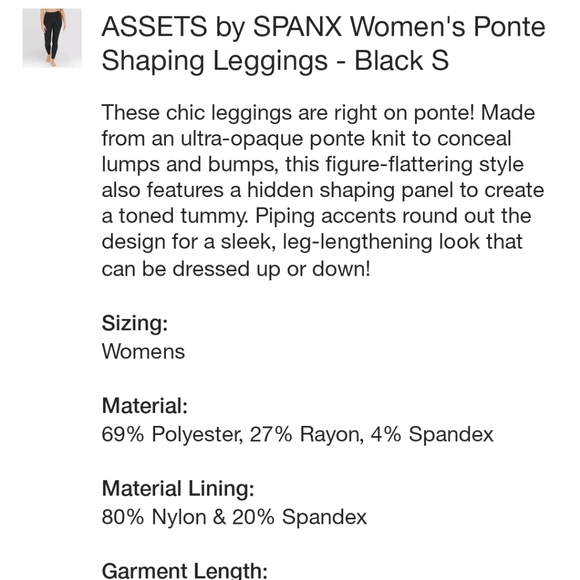 ASSETS by SPANX Women's Ponte Shaping Leggings - Picture 6 of 7